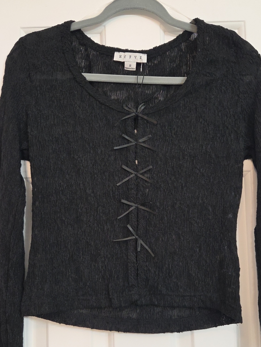 HYFVE Black Lace Long Sleeve Top